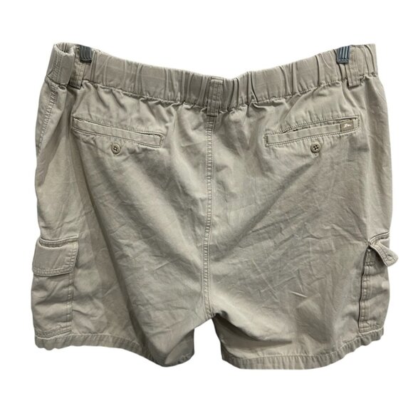 Tommy Bahama Cargo Shorts Beige Cotton Elastic Waist Button Closure Sz Large - Picture 2 of 8